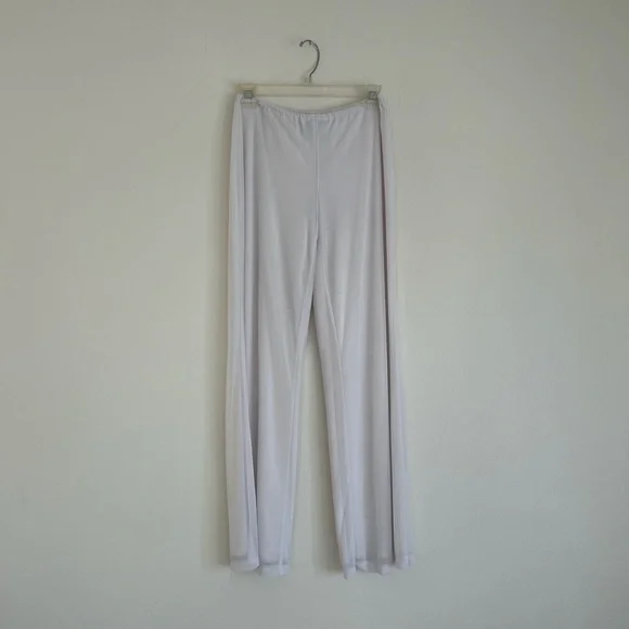 Vintage Y2K mesh off-shoulder bell sleeve tube top & matching wide leg pants set - Picture 3 of 10